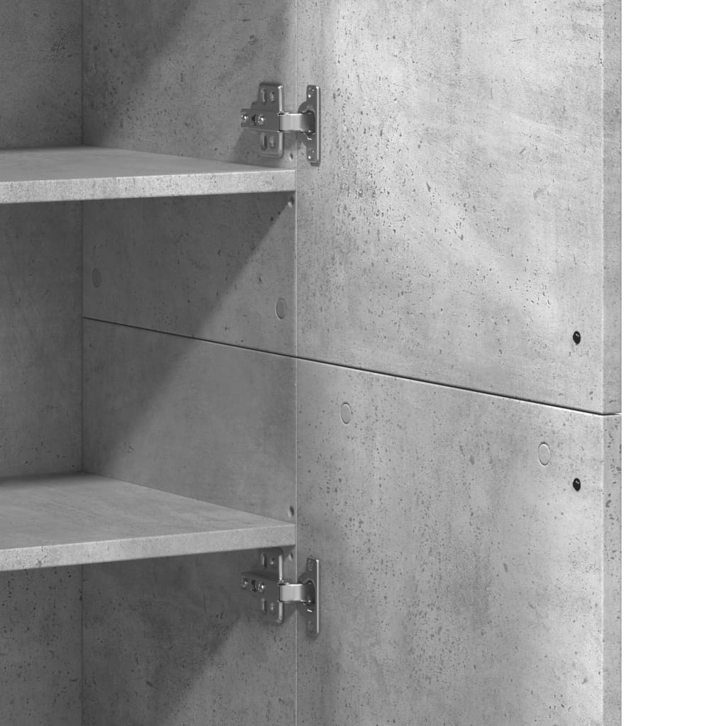 Highboard Concrete Grey 80x35x180 cm Engineered Wood